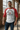 3/4 Sleeve "Vintage Gold's" on Red & Heather White Baseball Tee - Old School Bodybuilding Clothing Co.