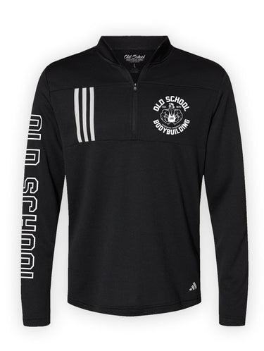 Adidas 3 Stripe "Emblem" Quarter Zip Pullover - Old School Bodybuilding Clothing Co.