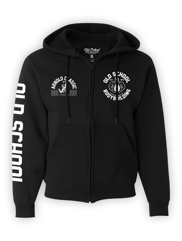 Arnold 2026 Black Zip Hoodie - Old School Bodybuilding Clothing Co.