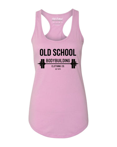 Ladies "Barbell Mono" Lavender Racerback Tank - Old School Bodybuilding Clothing Co.