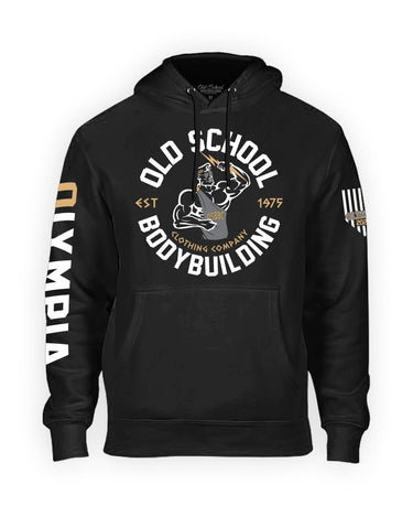 Olympia 2025 "Emblem" Black Hoodie - Old School Bodybuilding Clothing Co.