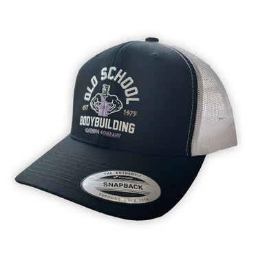 Olympia 2025 "Vintage Gold's" Black & White Trucker Hat - Old School Bodybuilding Clothing Co.