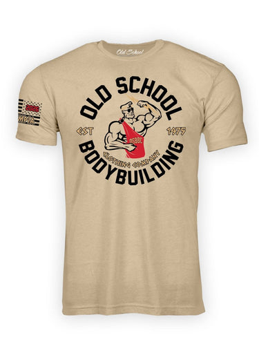 Olympia 2026 Heather Tan 60/40 Tee Shirt - Old School Bodybuilding Clothing Co.