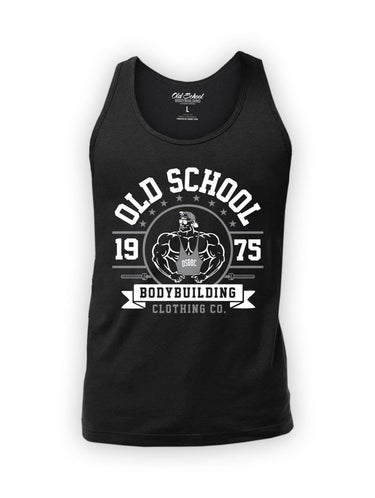 OS “1975 Barbell” Black Tank Top - Old School Bodybuilding Clothing Co.