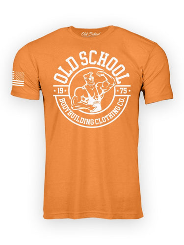 OS "1975 Circle" Orange Heather 60/40 Tee Shirt - Old School Bodybuilding Clothing Co.