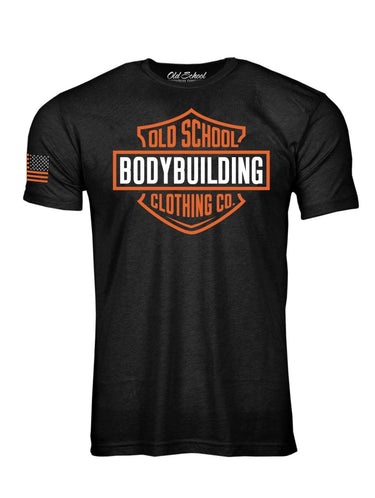 OS "Harley" Black 60/40 Tee Shirt - Old School Bodybuilding Clothing Co.