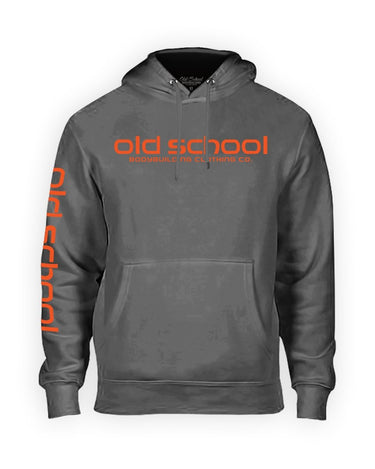 OS "Karheartt" Storm Grey & Orange Midweight Hoodie - Old School Bodybuilding Clothing Co.