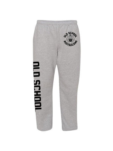 OS Open Bottom 50/50 Athletic Grey Sweat Pants - Old School Bodybuilding Clothing Co.