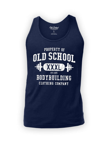 OS "Property Of" Navy Blue Tank Top - Old School Bodybuilding Clothing Co.