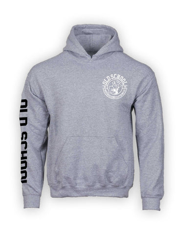Hoodie "Circle/Bench" Gray Heather - Old School Bodybuilding Clothing Co.
