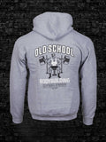 Hoodie OS "Emblem/Bench" Gray - Old School Bodybuilding Clothing Co.