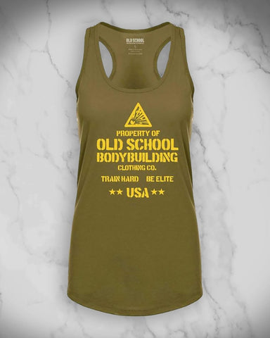 Ladies "Ammo Can" Racerback Tank Top - Old School Bodybuilding Clothing Co.