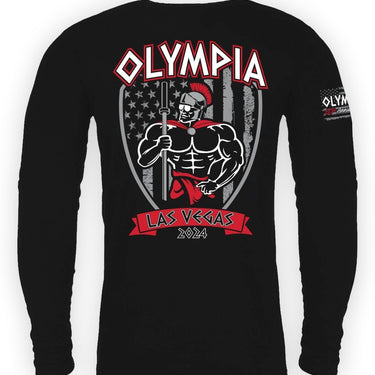 Olympia 2024 Black 60/40 Long Sleeve Tee Shirt - Old School Bodybuilding Clothing Co.