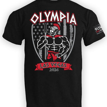 Olympia 2024 Black 60/40 Tee Shirt - Old School Bodybuilding Clothing Co.