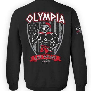 Olympia 2024 Black Heavyweight Crew Sweatshirt - Old School Bodybuilding Clothing Co.