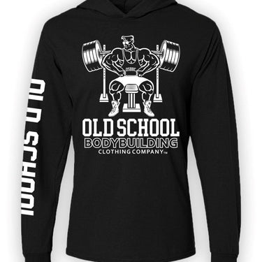 OS "Bench" Black Tee Shirt Hoodie - Old School Bodybuilding Clothing Co.