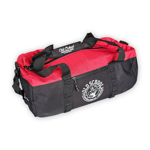 OS Champion 34L Blue & Red Duffel Bag - Old School Bodybuilding Clothing Co.