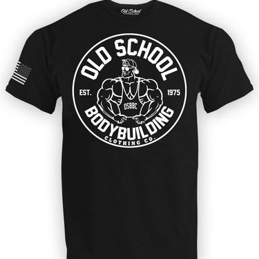 OS "Circle & Chicken & Rice" Black Tee Shirt - Old School Bodybuilding Clothing Co.