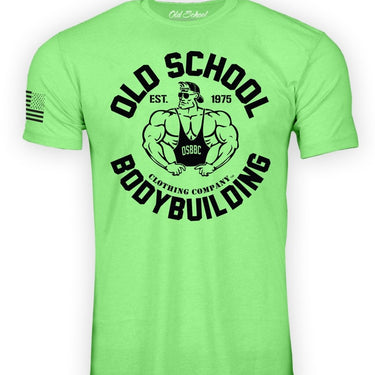 OS "Emblem" Apple Green 60/40 Tee Shirt - Old School Bodybuilding Clothing Co.