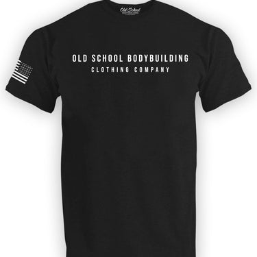 OS "Letters" Black Tee Shirt - Old School Bodybuilding Clothing Co.