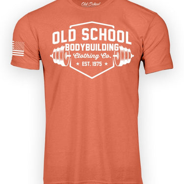 OS "Mono Shield" Heather Redwood 60/40 Tee Shirt - Old School Bodybuilding Clothing Co.