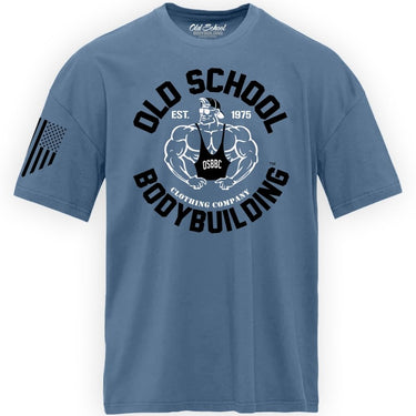 OS "Oversized" Blue Denim Tee Shirt - Old School Bodybuilding Clothing Co.