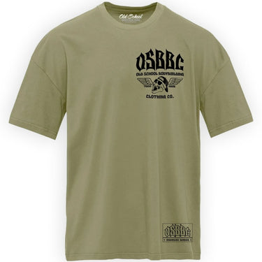 OS "Oversized" Lt. Olive Tee Shirt - Old School Bodybuilding Clothing Co.