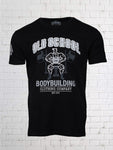 Old School Bodybuilding Gym Shirt with Man Benching Barbell, and XXXL Logo on the Gym Shirt Sleeve